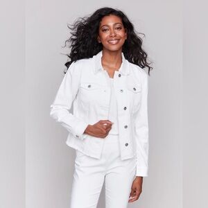 CHARLIE B Classic White Jean Jacket